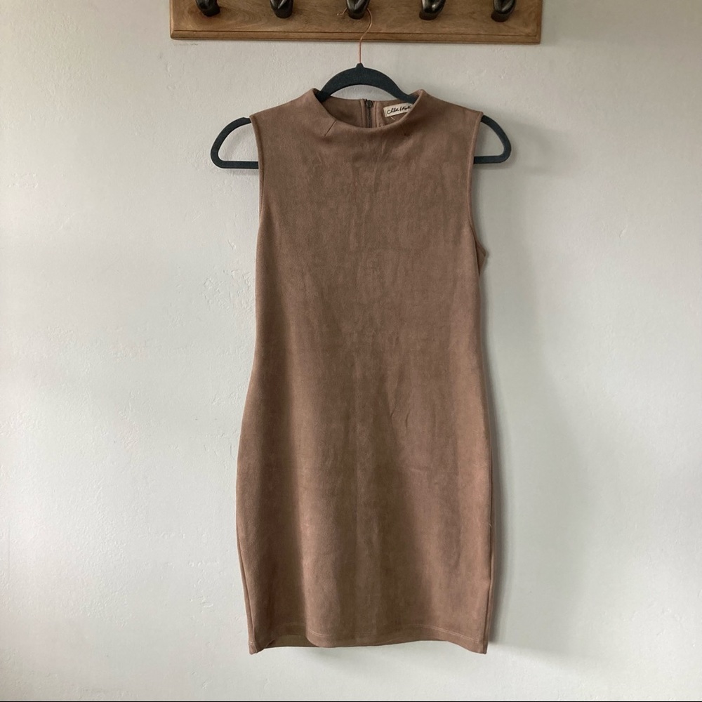 Camel Brown Suede Dress